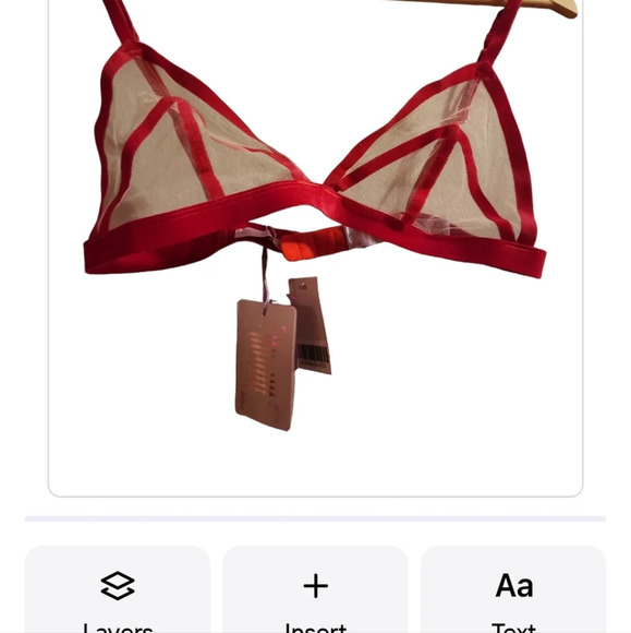 Savage x Fenty Mesh Red Velvet Bra size Small sexy brat - Picture 7 of 8